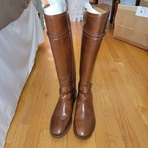 Cognac leather Tory Burch riding boots